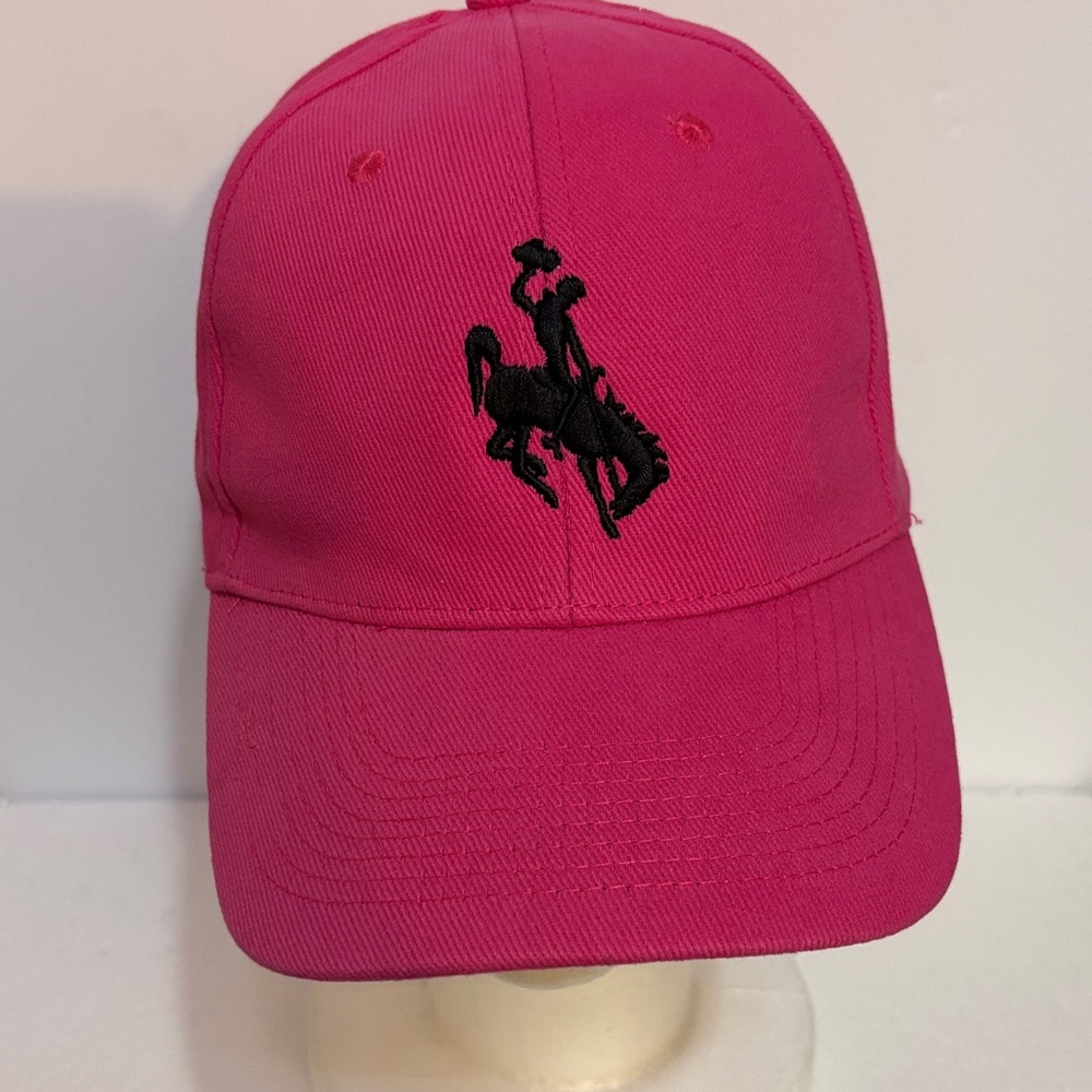 Cameo Pink Baseball Hat Cap with Black Embroidery OSFM Velcro strap Rodeo